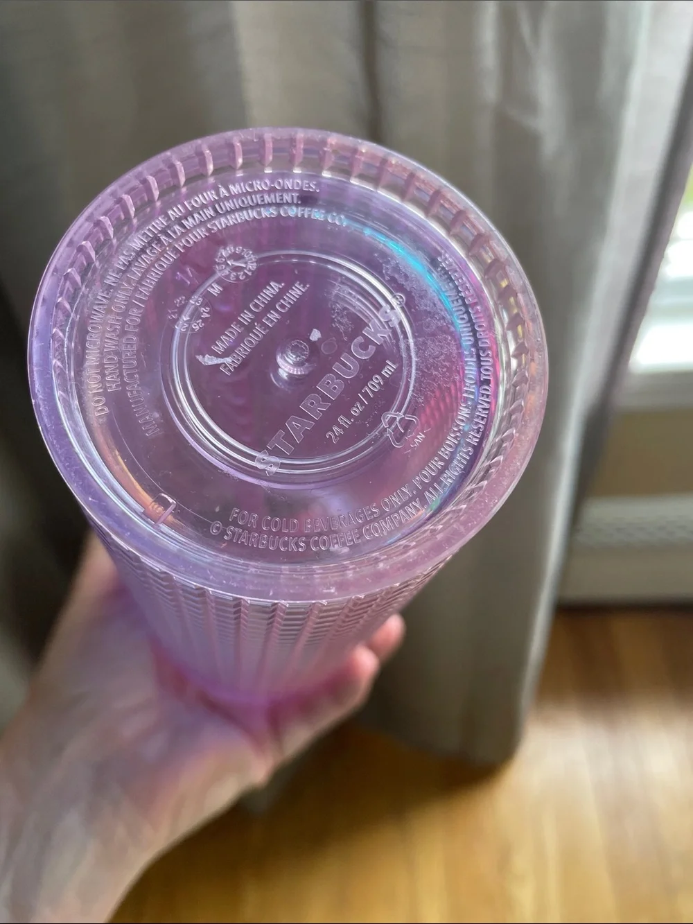 Starbucks Pink Iridescent Grid Disco 24 Oz Cold Tumbler 2020 Holiday Collection